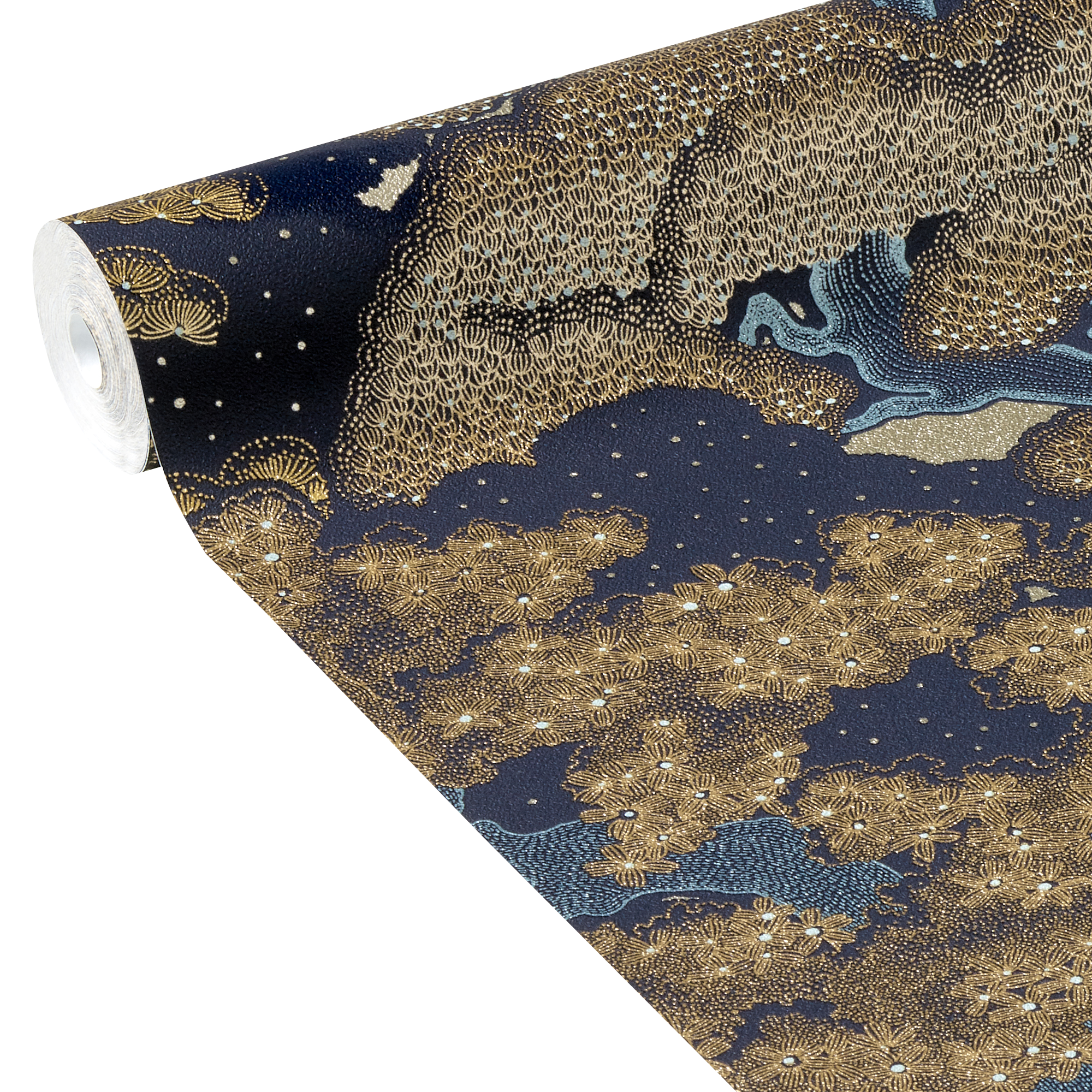 Papier peint intissé AYAKO coloris bleu nuit