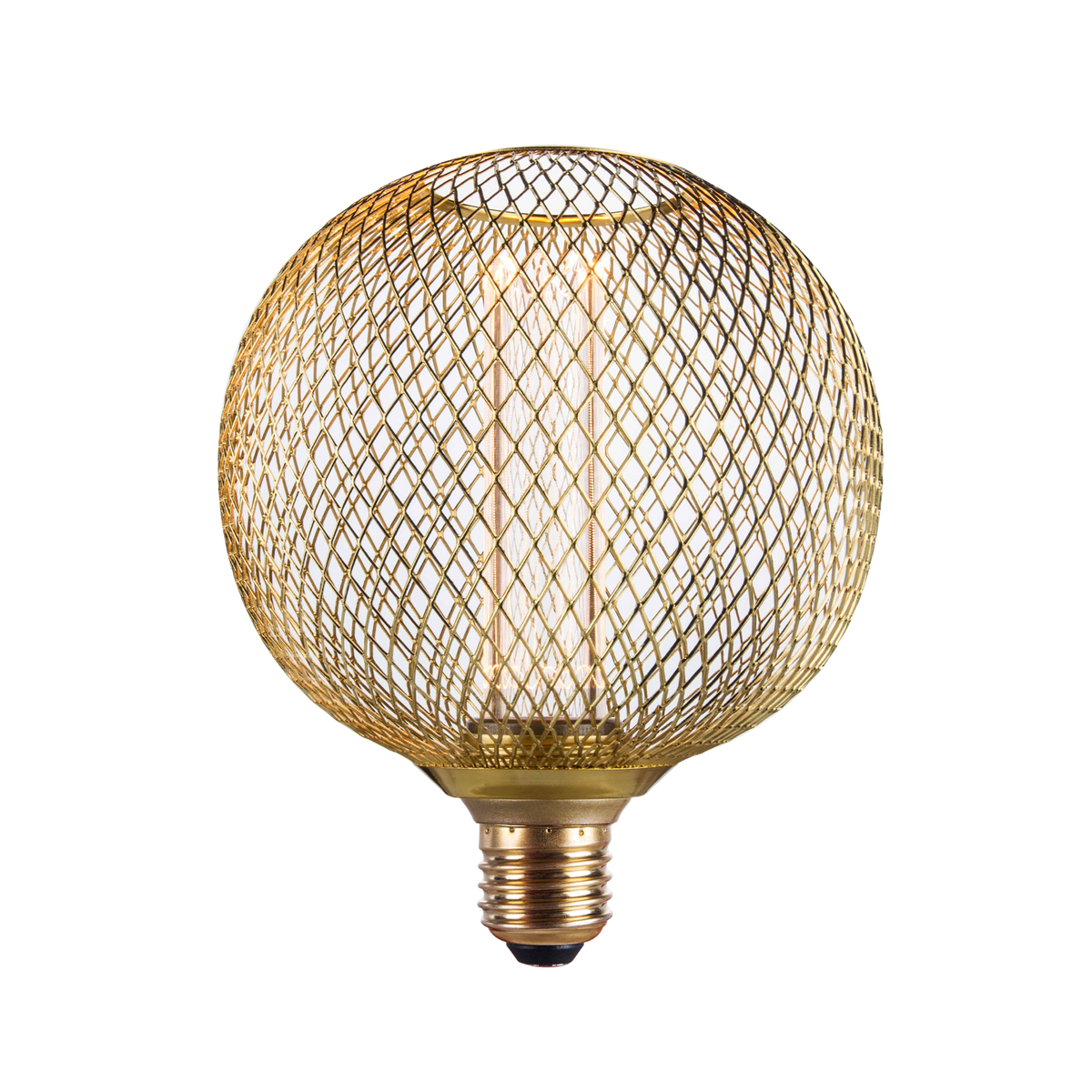 Ampoule Led e27 25w betty globe métal doré 1800k Jaune