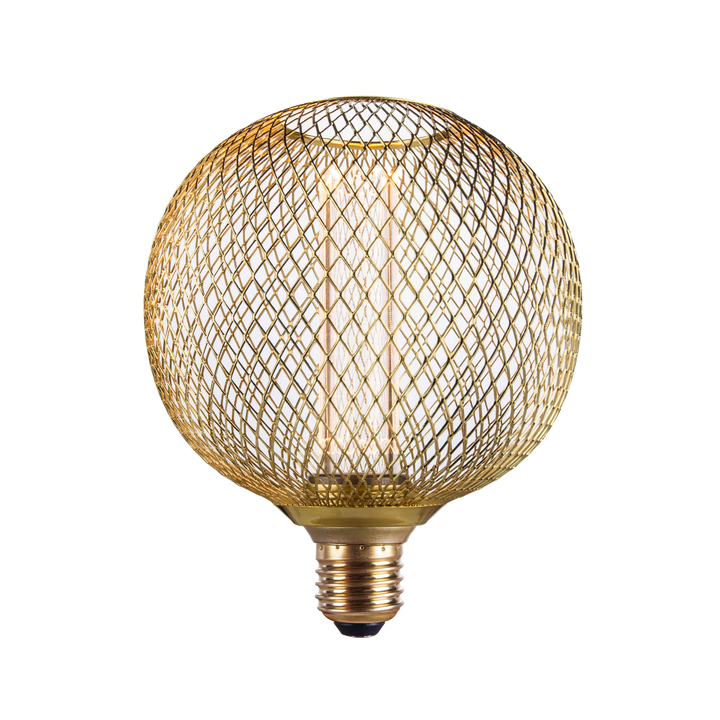 Ampoule Led e27 25w betty globe métal doré 1800k Jaune