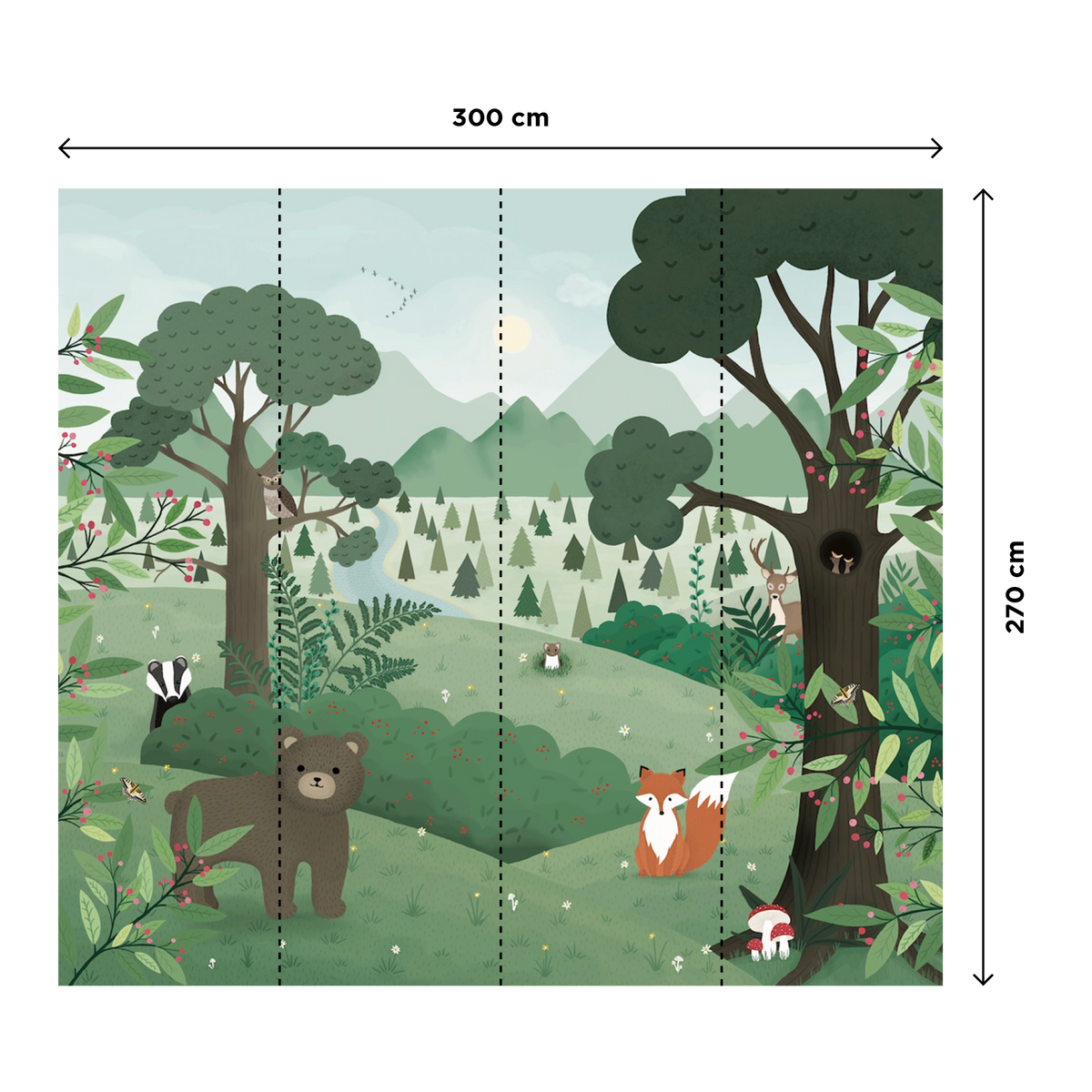 4MURS Papier peint panoramique XL Far away land xl Multicolore Mat