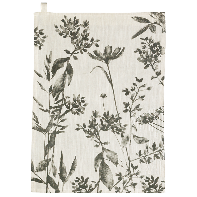 WINKLER Torchon ISAM coloris blanc/kaki 50 x 70 cm