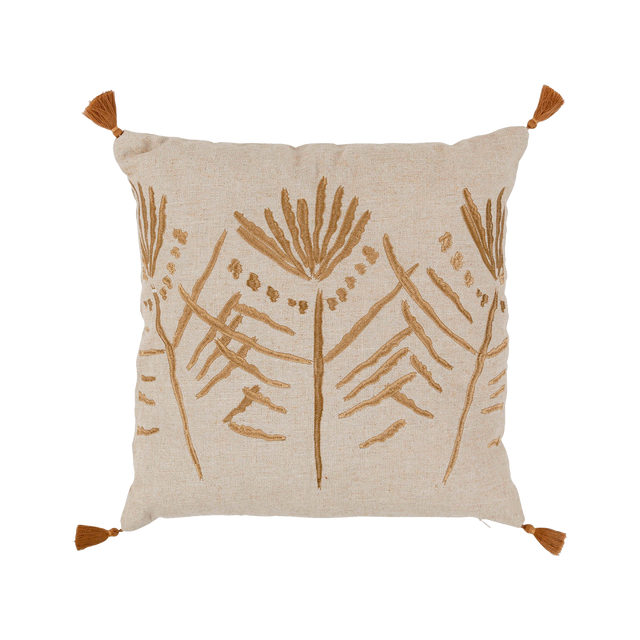 Housse de coussin YLIA coloris beige/bronze 45 x 45 cm