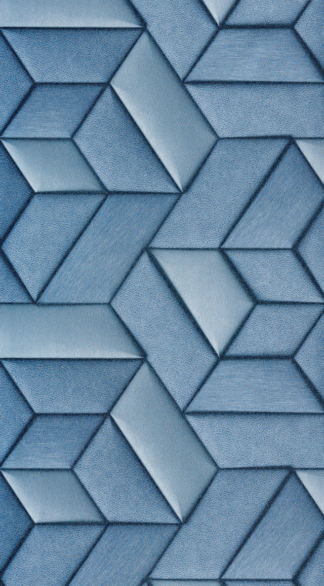 Papier peint intissé PRESTON coloris bleu denim