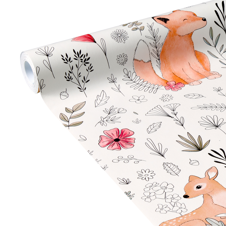 4MURS Papier peint intissé Calm forest Orange clair et rouge frmaboise