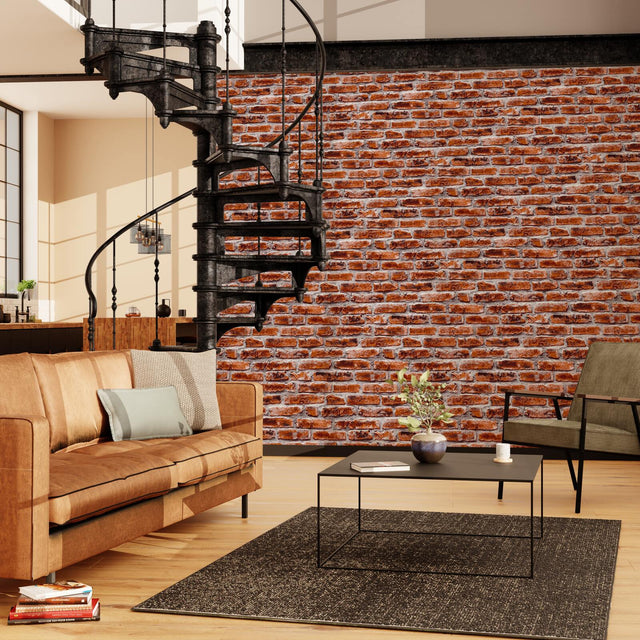 Papier peint intissé YONKERS coloris rouge brique
