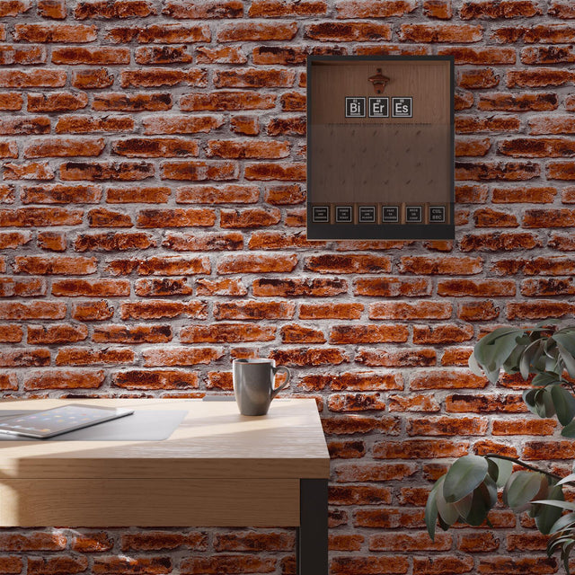 Papier peint intissé YONKERS coloris rouge brique