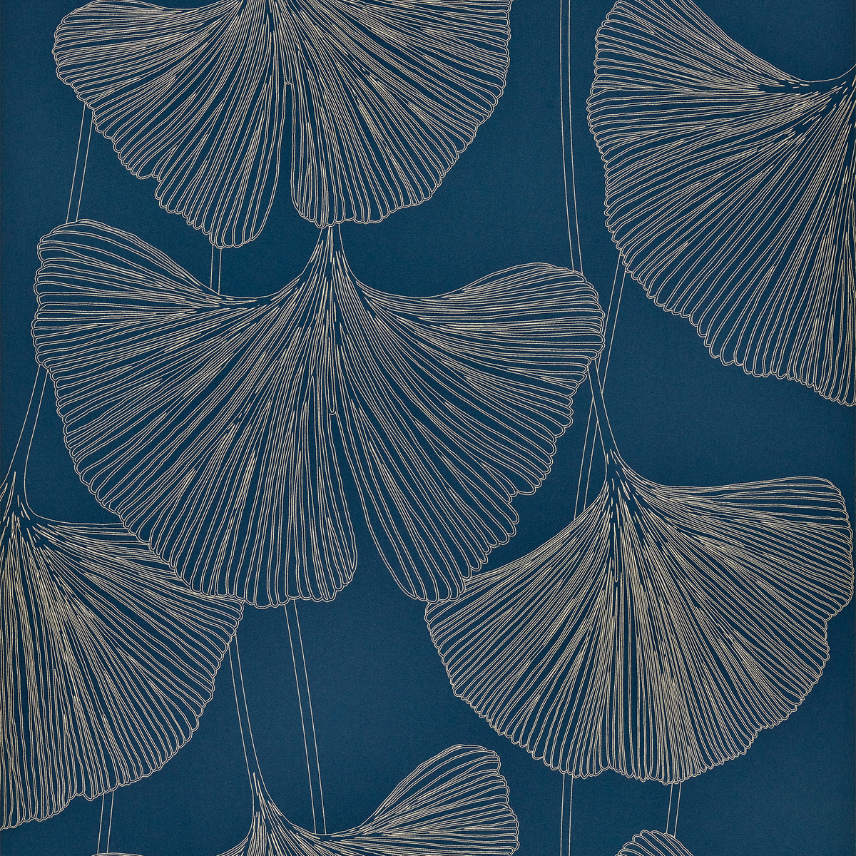 4MURS Papier peint intissé Ginkgo Bleu nuit