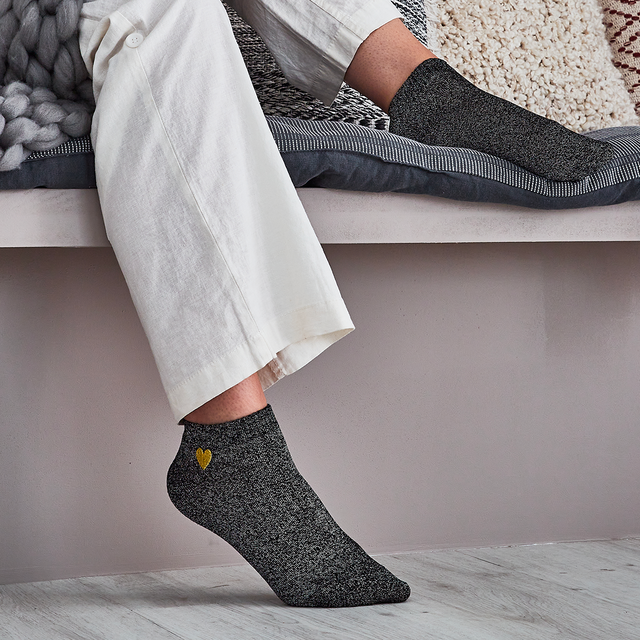 Tites Chaussettes Chaussettes LUREX ET COEUR coloris gris