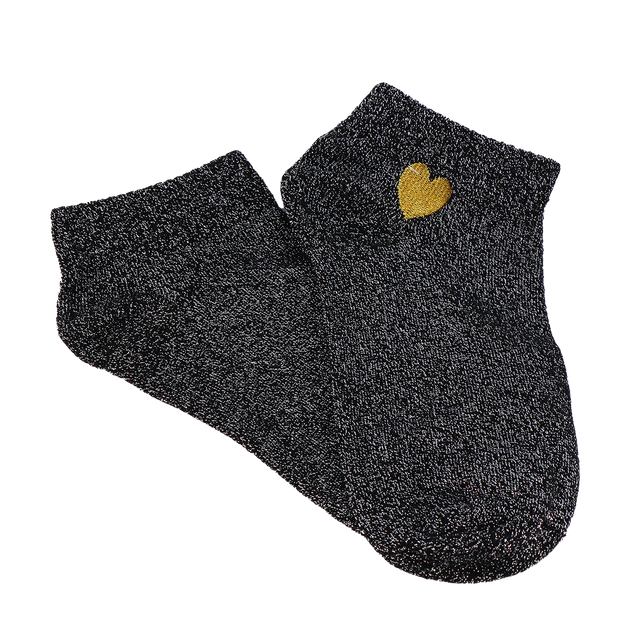 Tites Chaussettes Chaussettes LUREX ET COEUR coloris gris