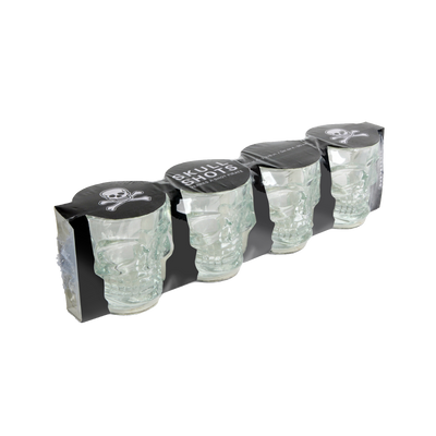 KIKKERLAND Verre Set de 4 verres skull Transparent