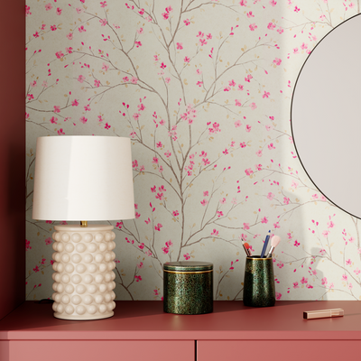 Papier peint intissé Tokyo blossom x metropolitan stories Écru