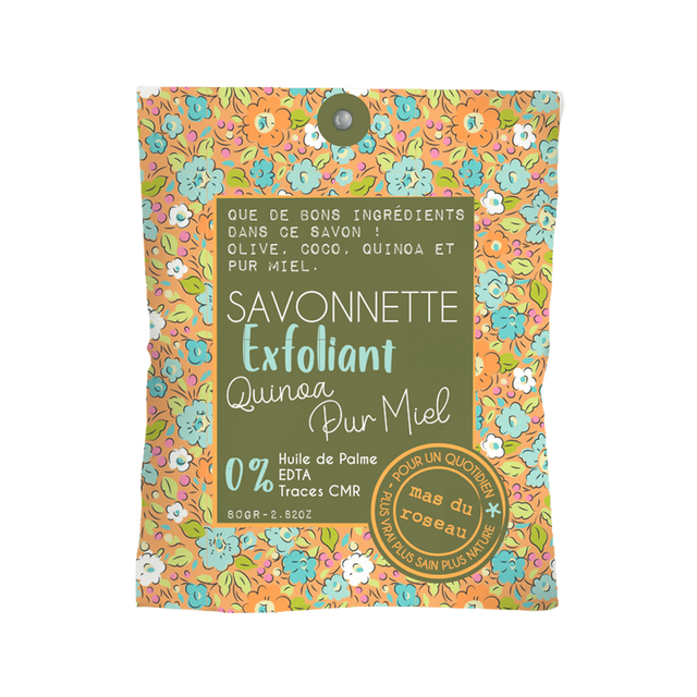Mas du Roseau Savon VISAGE EXFOLIANT QUINOA PUR MIEL quinoa pure miel