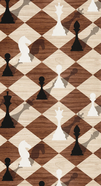 Papier peint intissé Checkmate Bois naturels