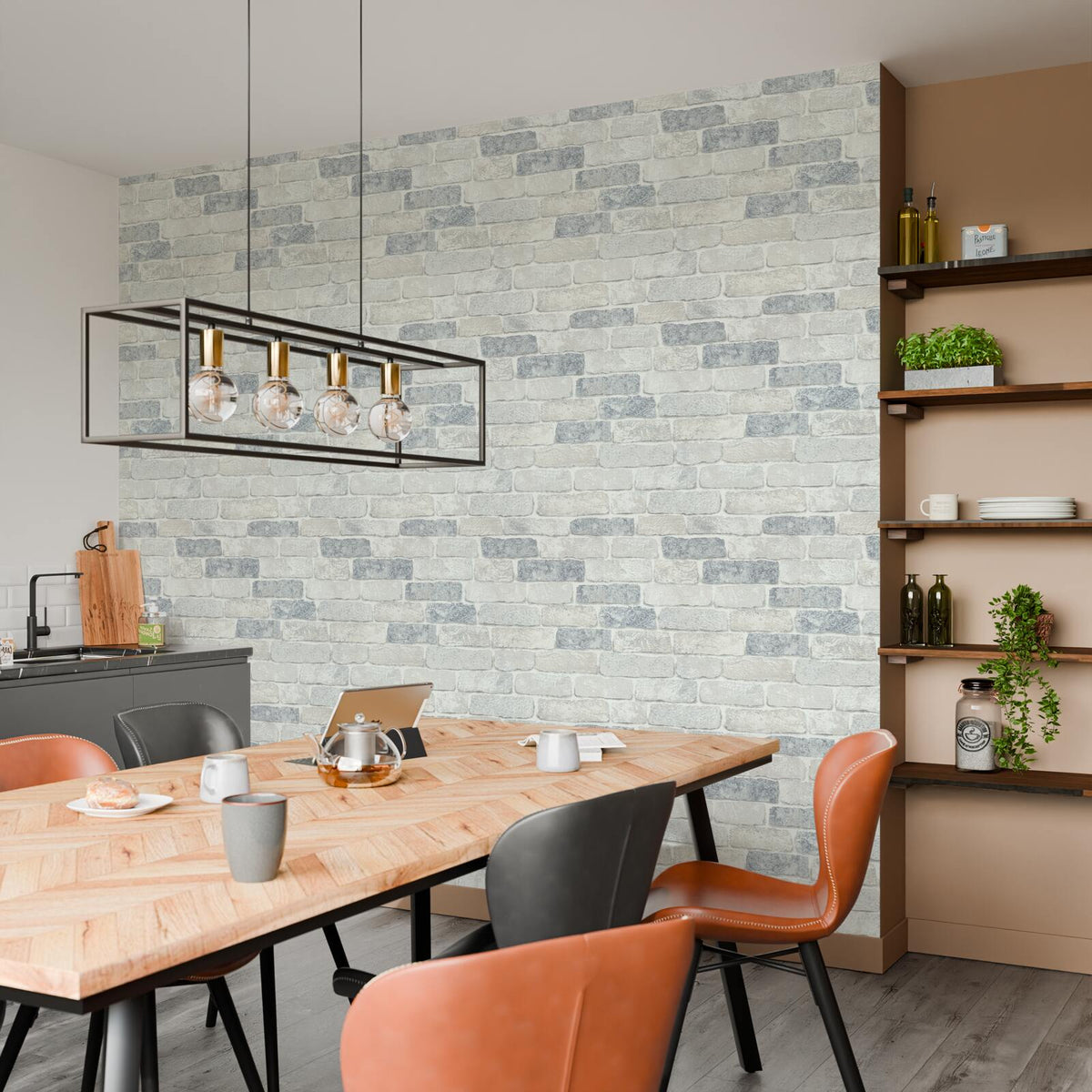 Papier peint intissé Atlanta Gris perle