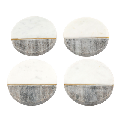 Sous-verre Ida Marbre blanc / gris