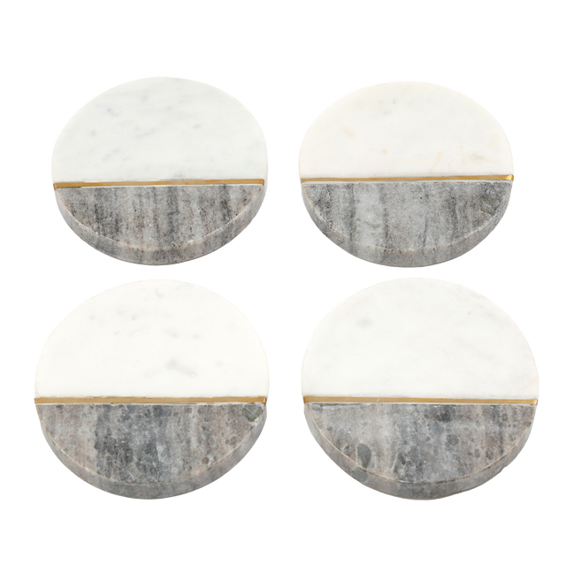 Sous-verre IDA coloris marbre blanc / gris