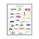 4MURS Tableau Abécédaire little motors Multicolore