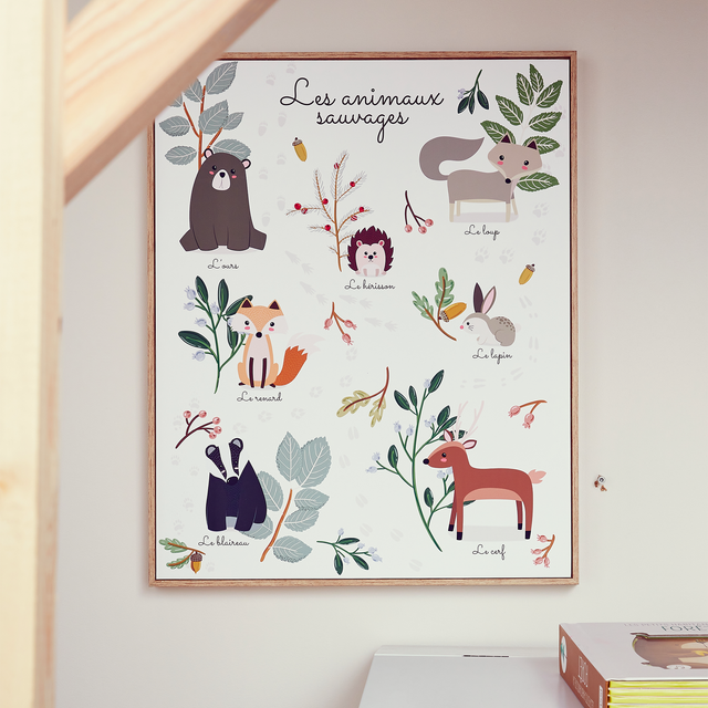 4MURS Tableau LES ANIMAUX SAUVAGES coloris multicolore