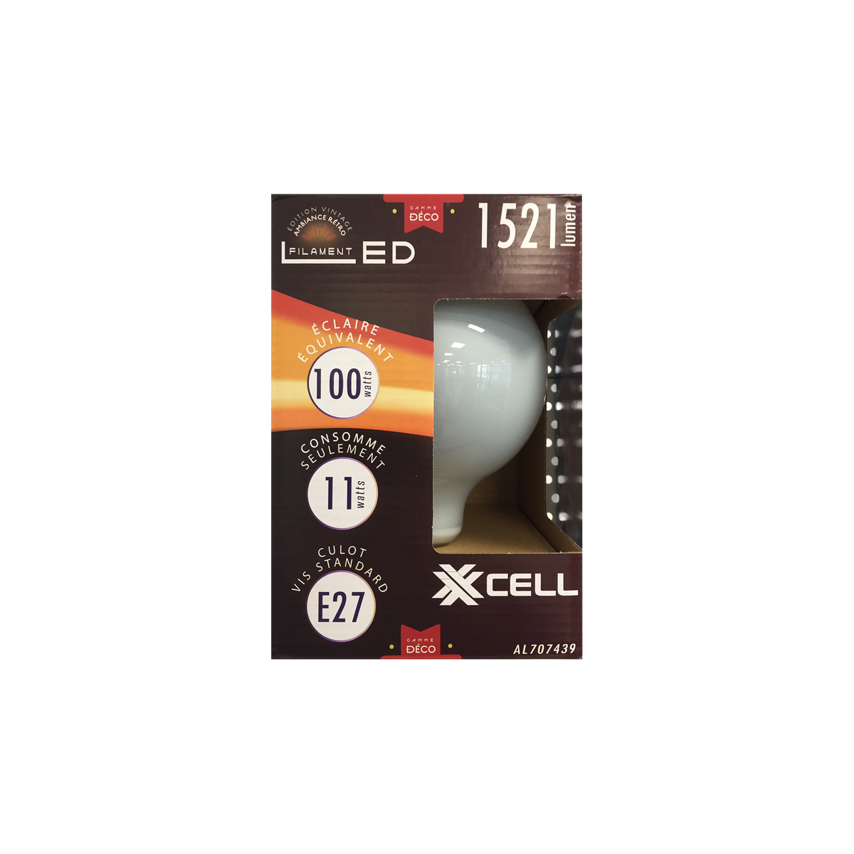 Ampoule Led globe 100w e27 lumière chaude Jaune