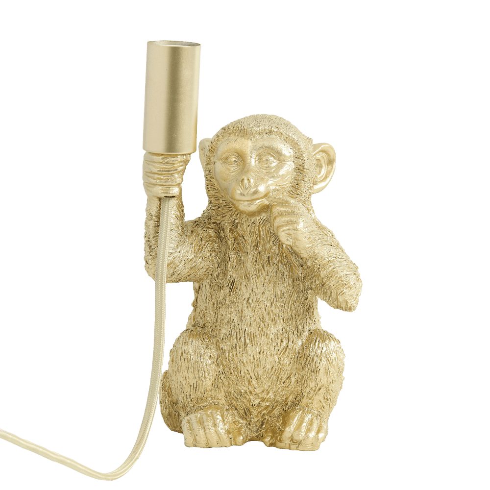 LIGHT & LIVING Lampe à poser Monkey thinker Or