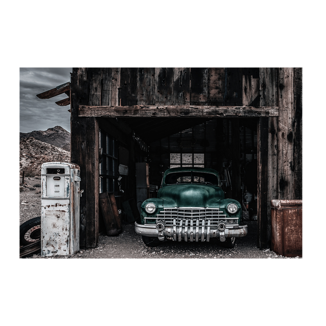 Tableau en verre GREEN CAR coloris gris