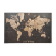 Décoration murale en bois World map Bois et noir