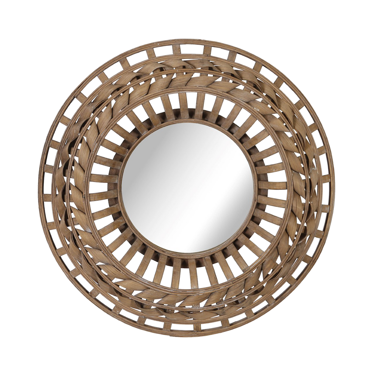 Miroir en rotin Yaounde Brun