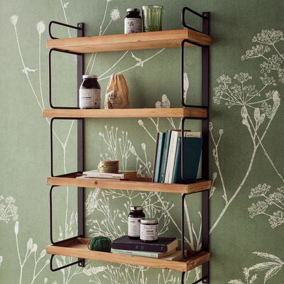 4MURS Etagère murale en bois Ines Noir et bois