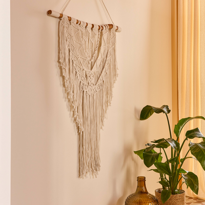 Suspension en macramé Nahua Blanc