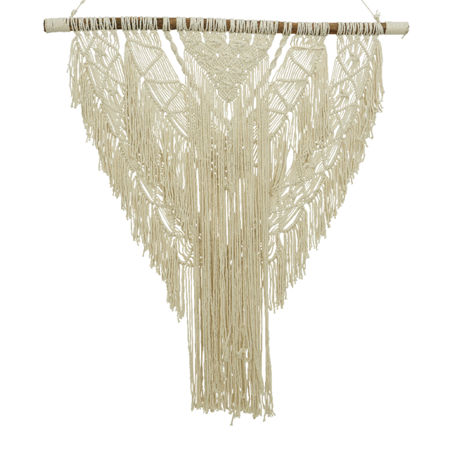Suspension en macramé NAHUA coloris blanc