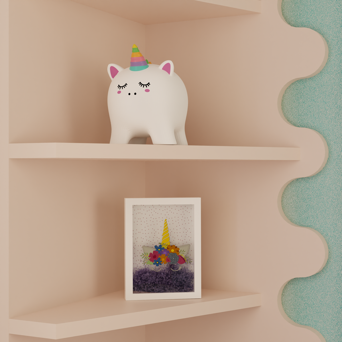 4MURS Toile embellie Glowy licorn Multicolore