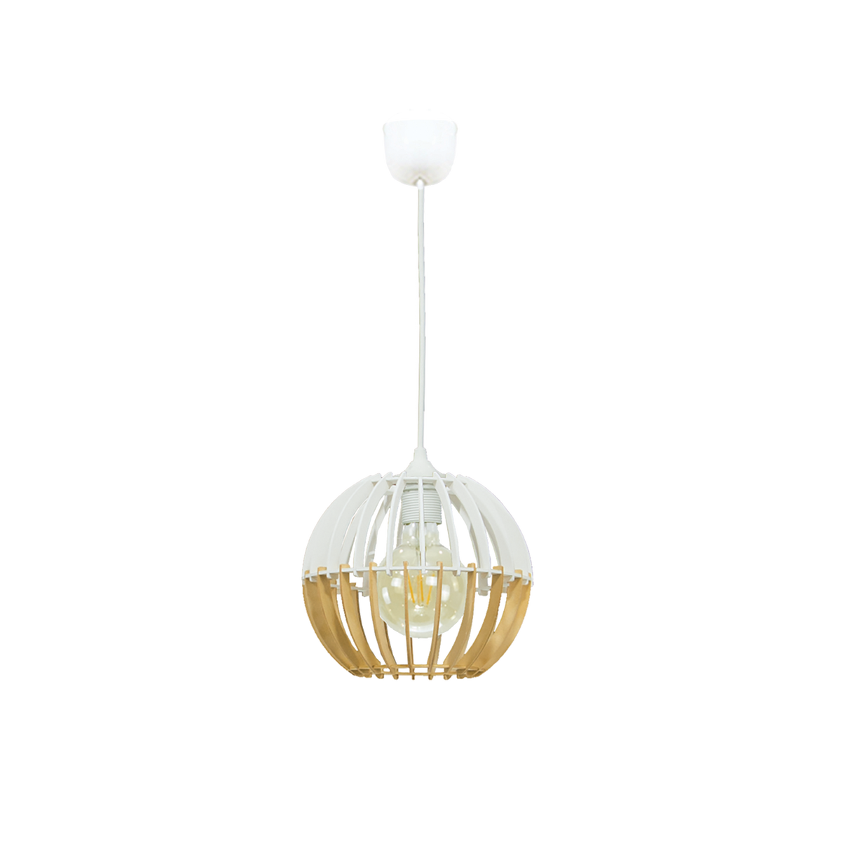 Suspension Coblence Blanc et naturel