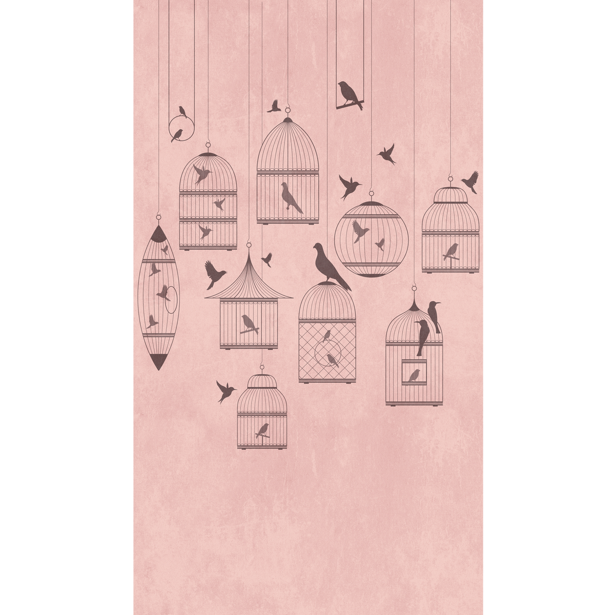 Papier peint panoramique L Candice Rose poudré