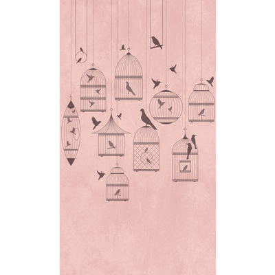 Papier peint panoramique L Candice Rose poudré