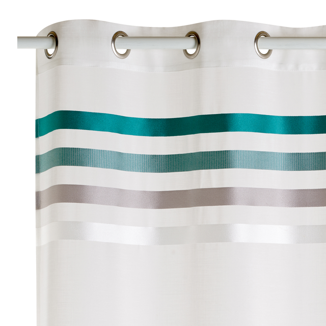 Voilage OSYA coloris bleu paon 140 x 240 cm