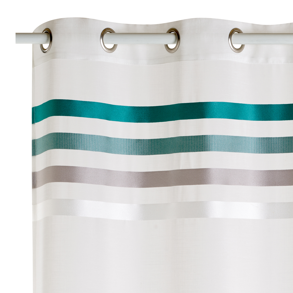 Voilage OSYA coloris bleu paon 140 x 240 cm