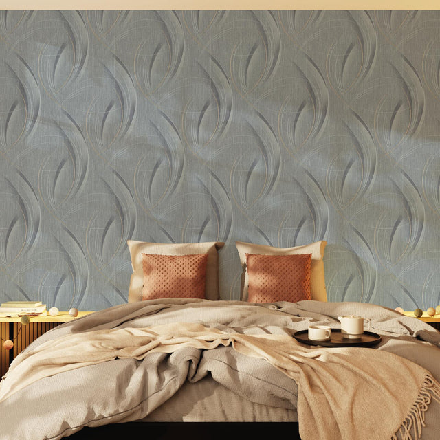 Papier peint intissé FRISSON coloris gris métallisé