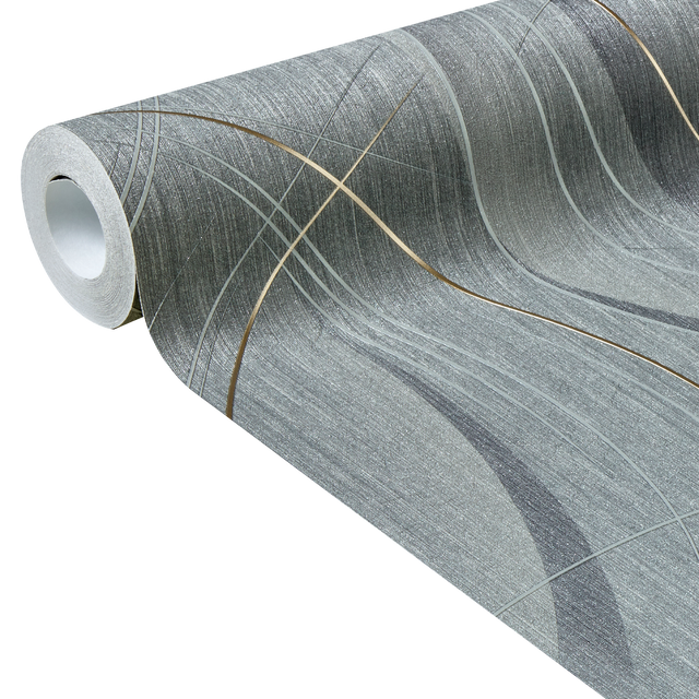 Papier peint intissé FRISSON coloris gris métallisé