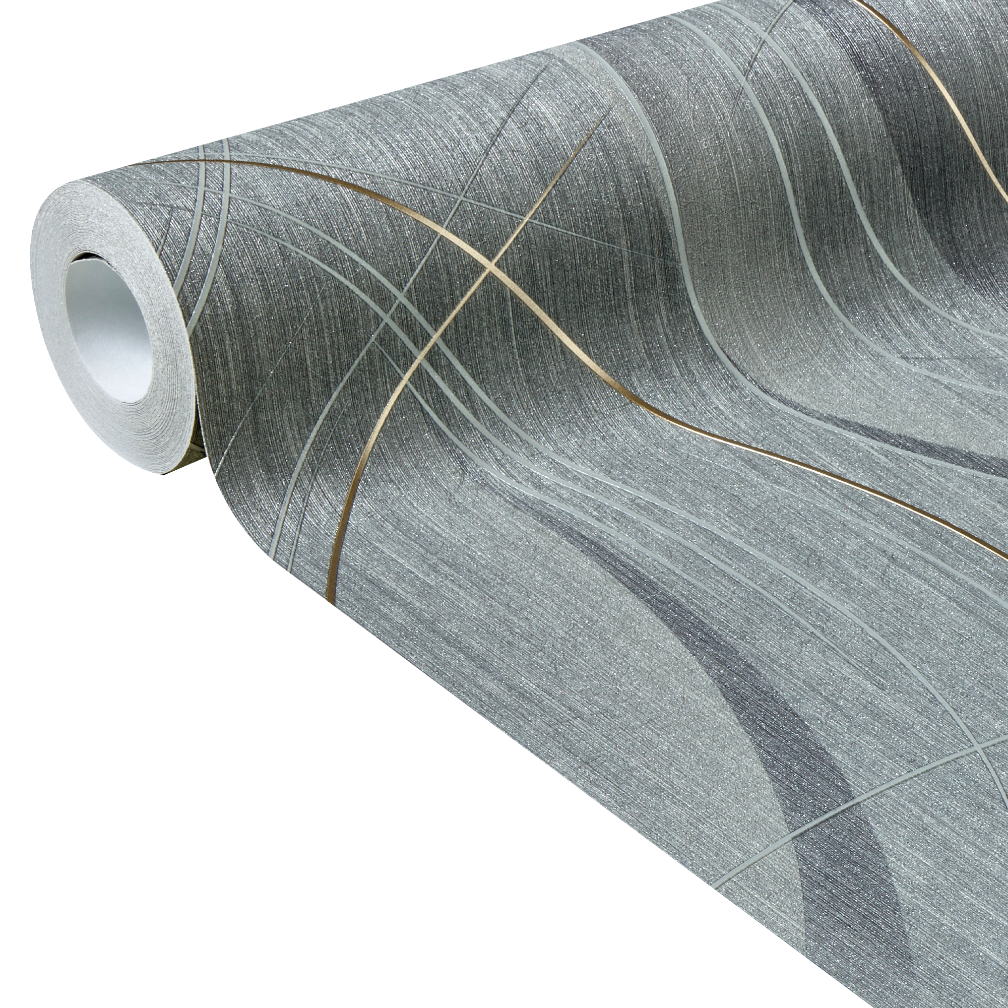 Papier peint intissé FRISSON coloris gris métallisé
