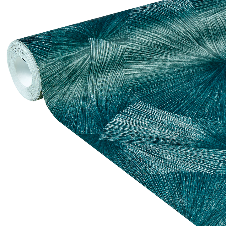 Papier peint intissé Yang Bleu paon
