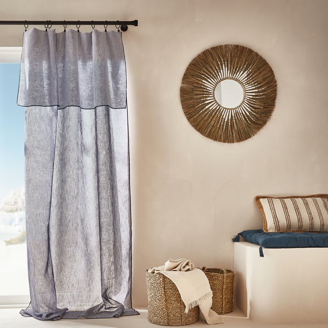 4MURS Voilage LIPARI coloris indigo 140 x 290 cm