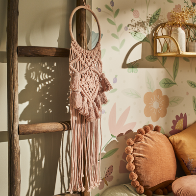 4MURS Suspension en macramé Suria Rose poudré