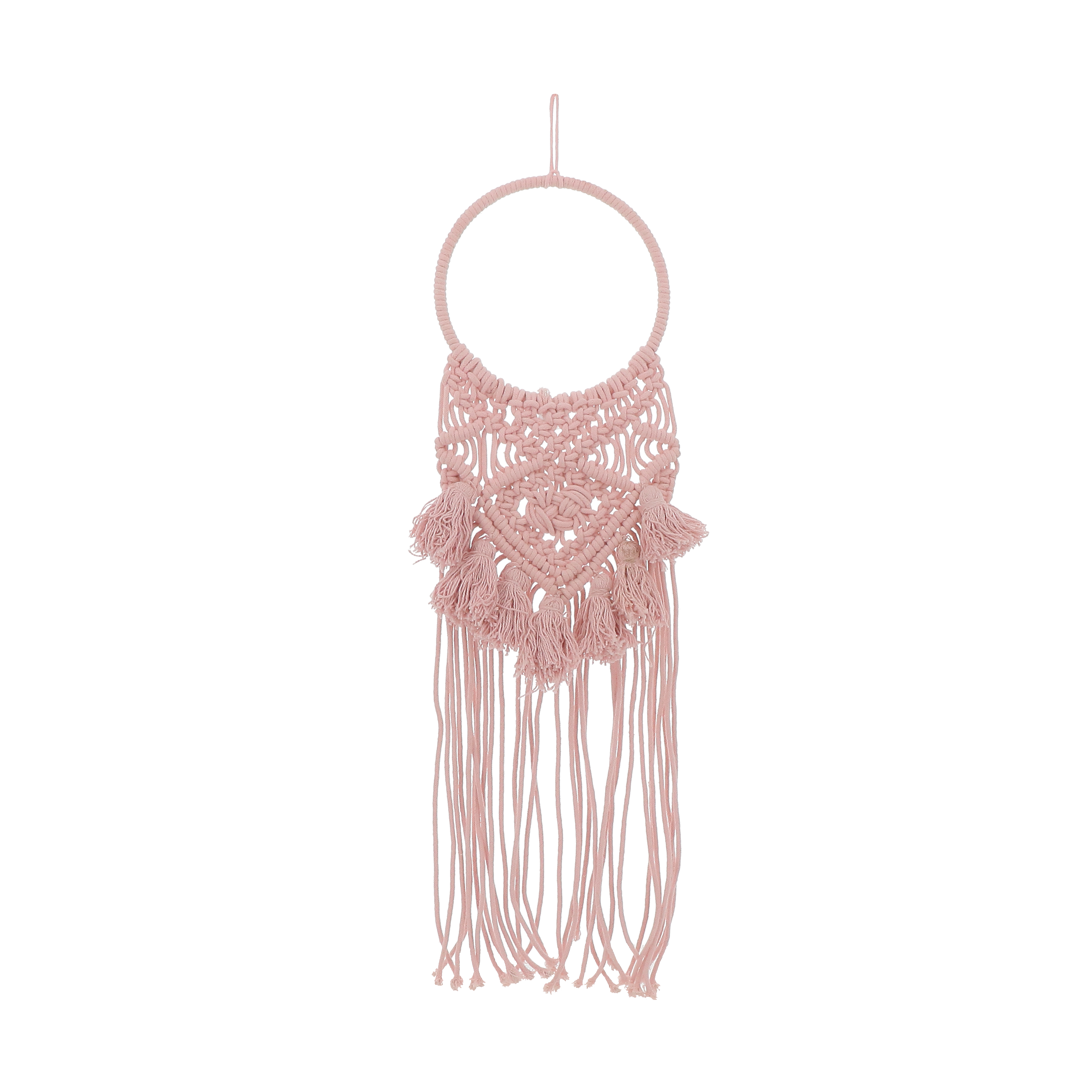 4MURS Suspension en macramé SURIA coloris rose poudré