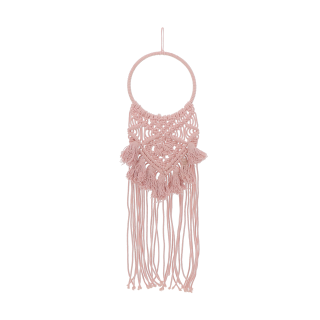4MURS Suspension en macramé SURIA coloris rose poudré