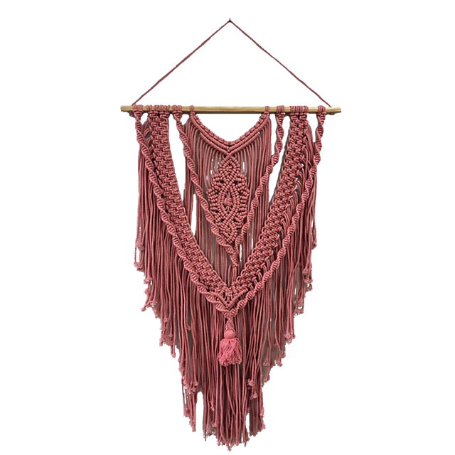 4MURS Suspension en macramé SURI coloris rose