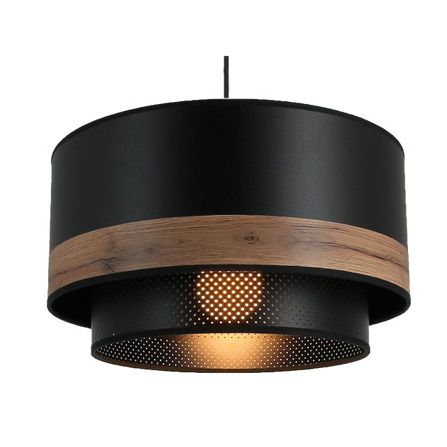 Suspension BACK UP coloris noir et bois 21 x 38 cm