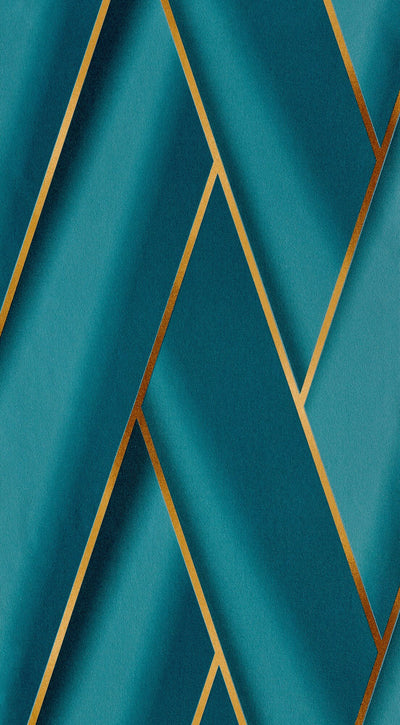 Papier peint intissé Piazza Bleu paon