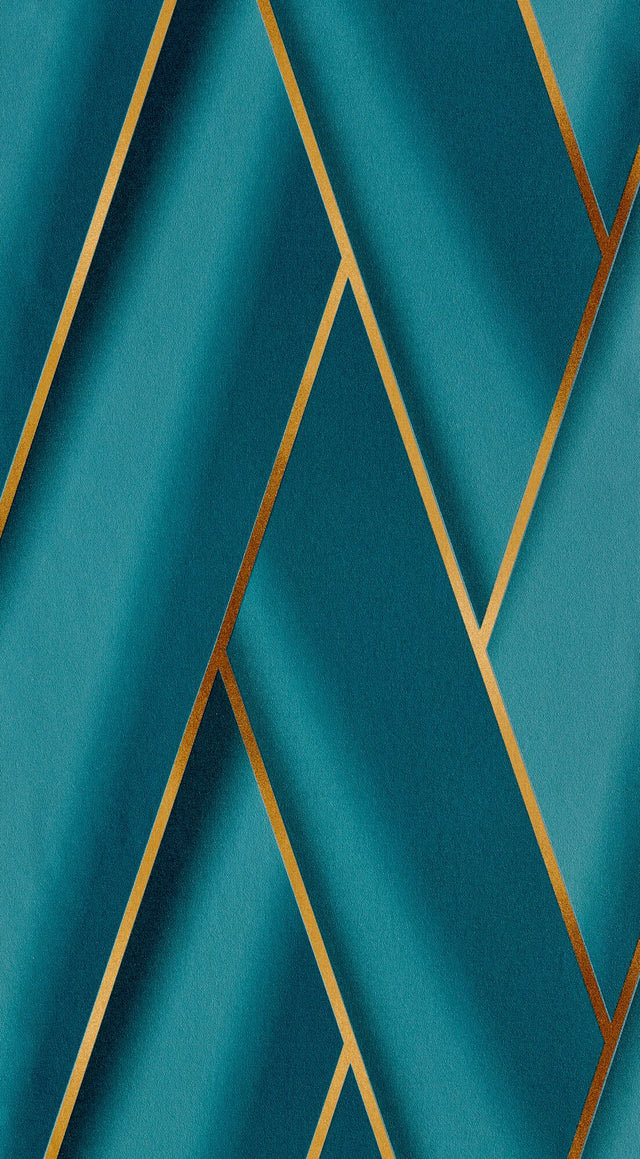 Papier peint intissé PIAZZA coloris bleu paon