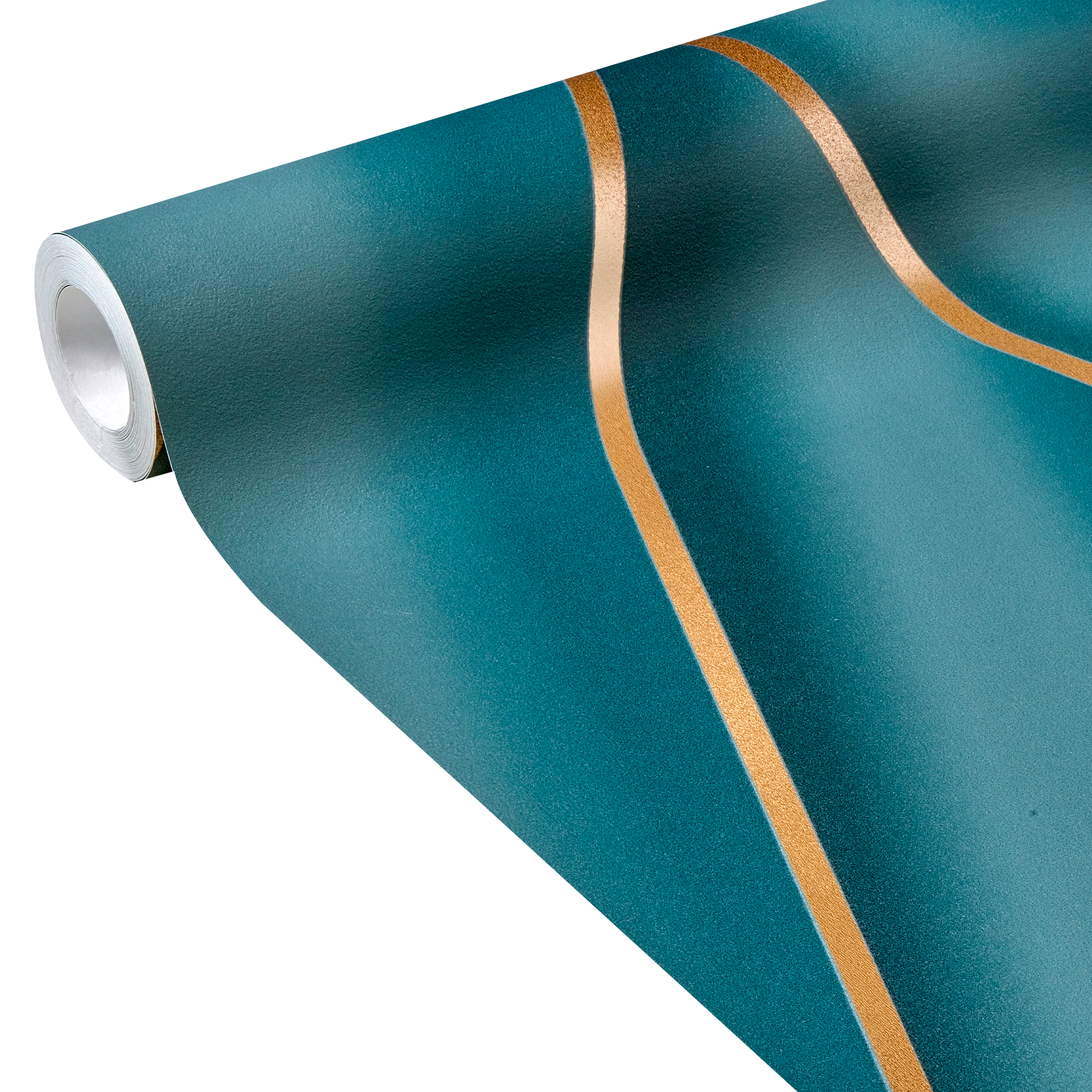 Papier peint intissé PIAZZA coloris bleu paon