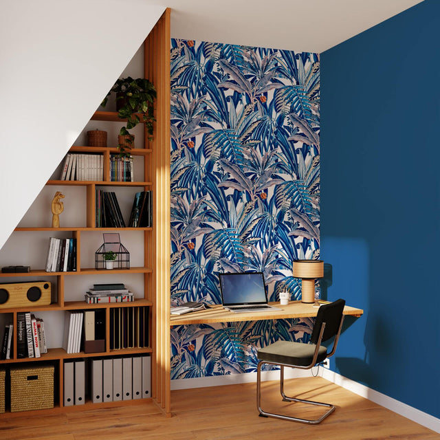 Papier peint intissé CALYPSO coloris bleu nuit